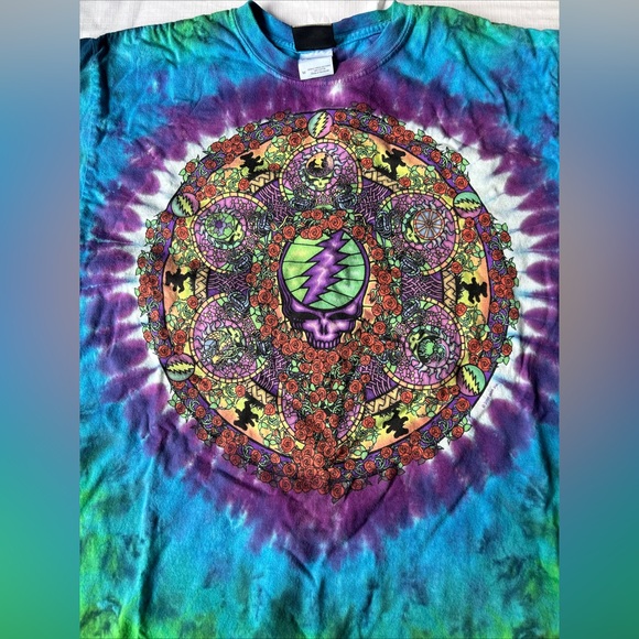 VINTAGE 2000 Liquid Blue Grateful Dead Celtic Mandala Tie Dye T-Shirt Medium. - Picture 3 of 6